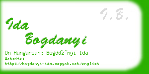 ida bogdanyi business card